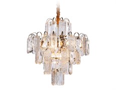 Ambrella Подвесная люстра с хрусталем TR5231/9 SGD/CL/FR золото/прозрачный/белый матовый E27*9 max 40W D500*530 TR5231