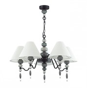 Odeon Light 4896/5 MODERN ODL_EX23 25 черный матов./серый/молочный металл/керамика/ткань Люстра E14 5*40W SOCHI 4896/5
