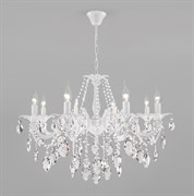 Eurosvet Подвесная люстра с хрусталем 10108/8 белый/прозрачный хрусталь Strotskis a045452