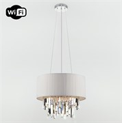 Eurosvet Подвесная люстра с управлением по Wi-Fi 10122/6 хром/прозрачный хрусталь Strotskis Smart (10106/6) a054108