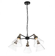 ST Luce SL237.413.05 Люстра подвесная Черный, Матовое золото/Прозрачный E27 5*60W SL237.413.05