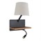 Favourite Бра D190*W285*H420/ 1*E27*40W, excluded + 1*LED*2W, 105LM, 3000K, included, SWITCHER, USB 2896-1W - фото 116526