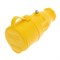 Розетка переносная влагозащищенная с крышкой, с/з, 16 А, IP44, каучук желтая Rexant 111-122 - фото 118310