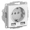 Розетка 220 с 2 USB 2 порта 5B 2,4А ATN000130 Schneider Electric Atlas Design - фото 44939