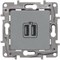 Legrand Etika алюминий розетка USB 2-ая 240В/5В 2400мА 672494 - фото 61777
