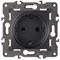 Розетка 220v c/з антрацит ЭРА Элеганс 14-2101-05 - фото 62189