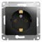 Glossa антрацит розетка с заземлением, 16А GSL000743 - фото 71812