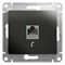 Glossa антрацит розетка телефонная RJ11 GSL000781T - фото 71820