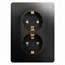 Glossa антрацит розетка 2-ая с заземлением, со шторками, 16А (в сборе) GSL000726 - фото 71831