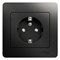 Glossa антрацит розетка с заземлением, со шторками, 16А (в сборе) GSL000744 - фото 71849