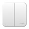 Blanca наружняя белый выключатель 2-клавишный 6А, 250B, изолированная пластина BLNVA065011 - фото 72539