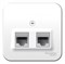 Blanca наружняя белый розетка 2-ая ТЛФ/КОМП, RJ45+RJ11, кат.5E, изолированная пластина BLNIA045111 - фото 72558 Blanca наружняя белый розетка 2-ая ТЛФ/КОМП, RJ45+RJ11, кат.5E, изолированная пластина BLNIA045111 - фото 72558