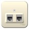 Blanca наружняя молочная розетка 2-ая компьютерная RJ45, кат.5E, изолированная пластина BLNIA045452 - фото 72648