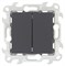 Simon 24 Графит Двухклавишный выключатель 2450398-038 - фото 75996