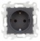 Simon 24 Графит Розетка 2К+3 Sсhuko без защитных шторок 2450434-038 - фото 76021
